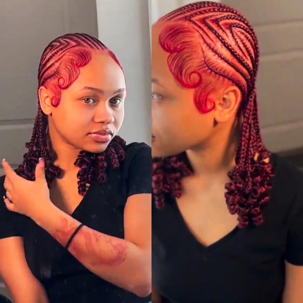 Red Braiding Hairstyles for Black Women