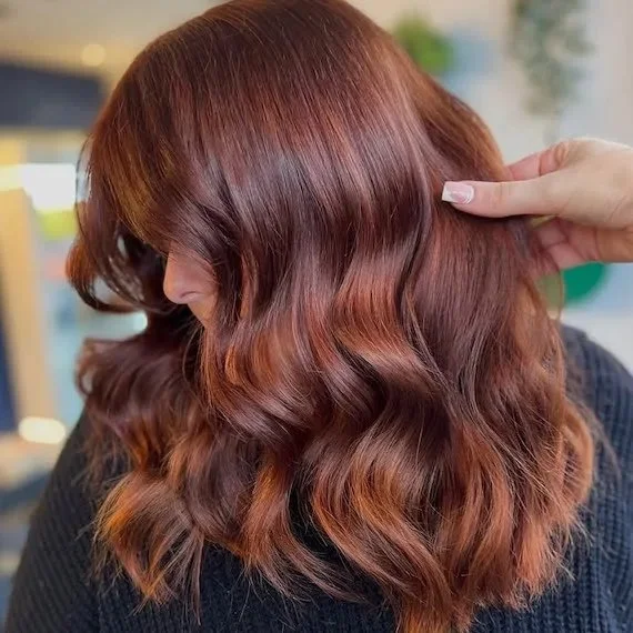 Dark Brown Hair With Copper Highlights
