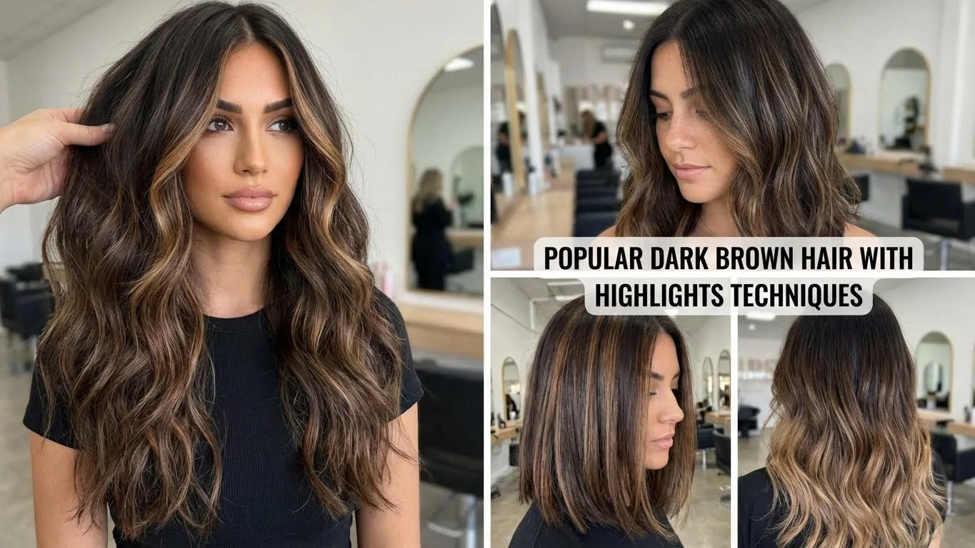 Dark Brown Hair With Highlights