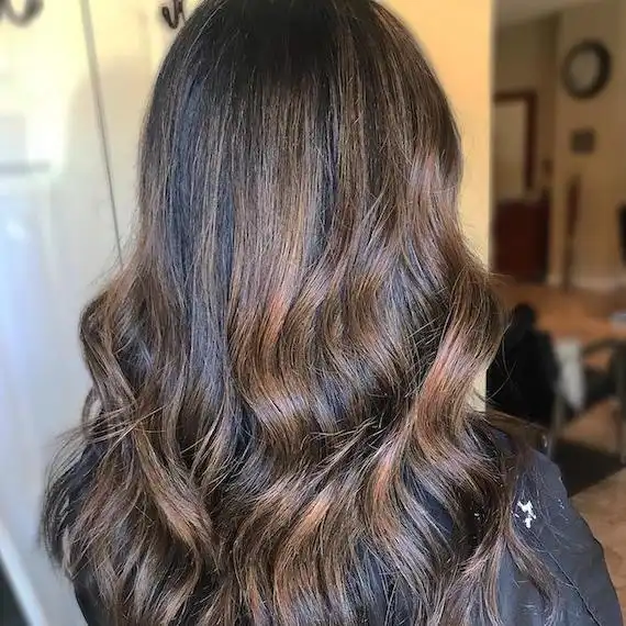 . Dark Brown Hair With Natural Blended Highlights