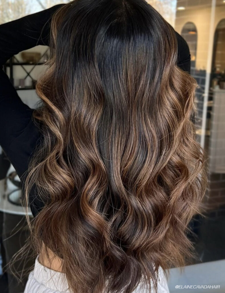 Dark Brown Hair With Sun-Kissed Highlights