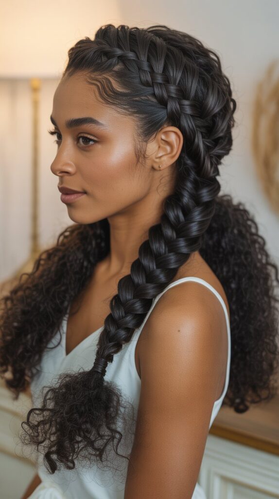 Half Up Half Down Fishtail Braid