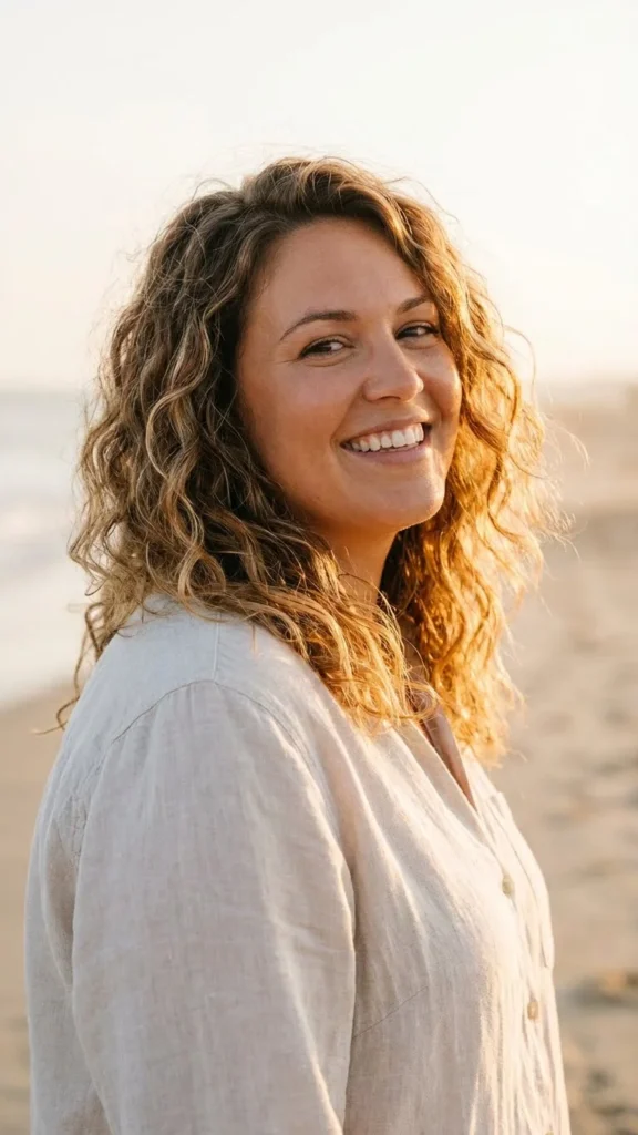 Sun Kissed Amber Brown Highlights