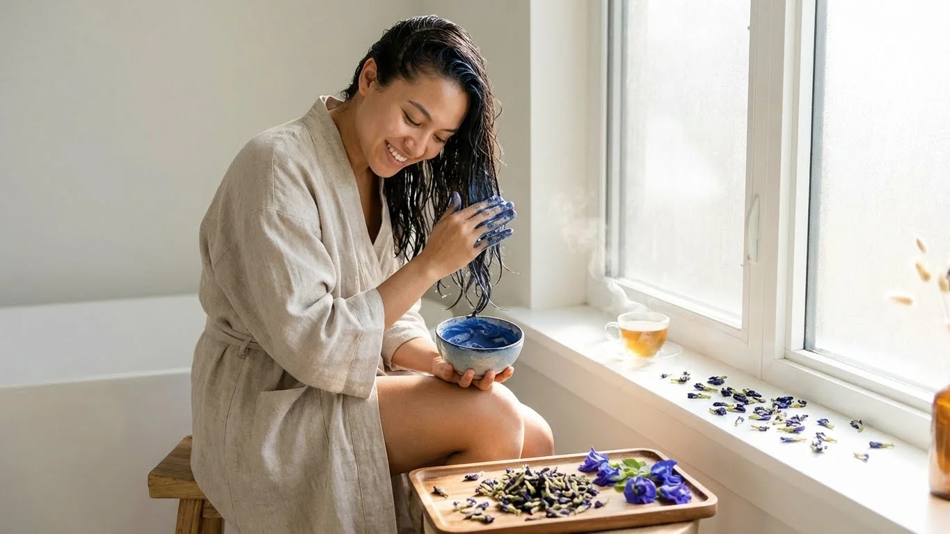 how to use butterfly pea flower for hair growth