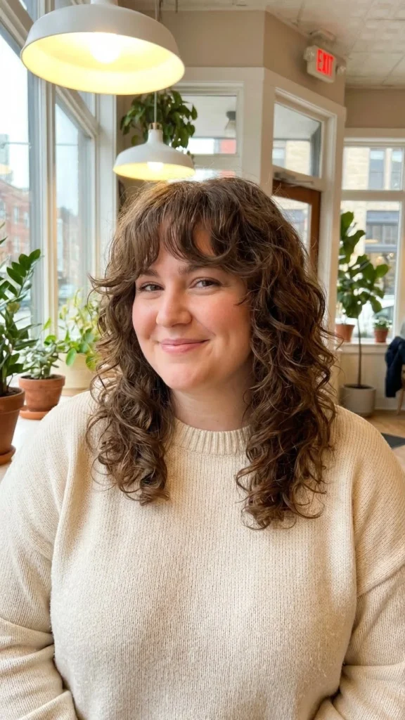 Layered Curls with Bangs