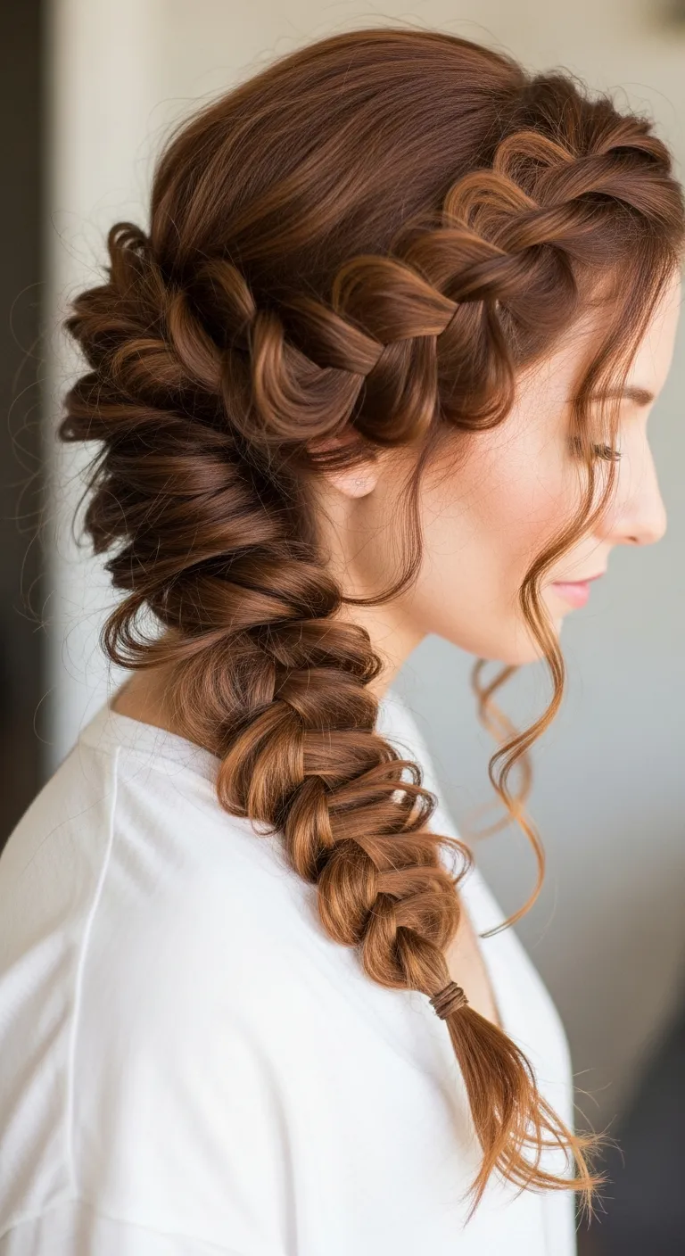 11. Side Braid with Loose Curls