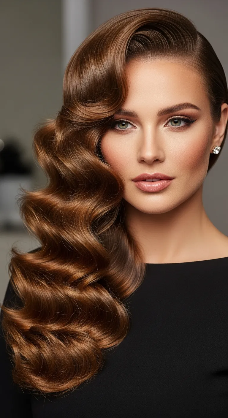 13. Deep Side Part with Hollywood Waves