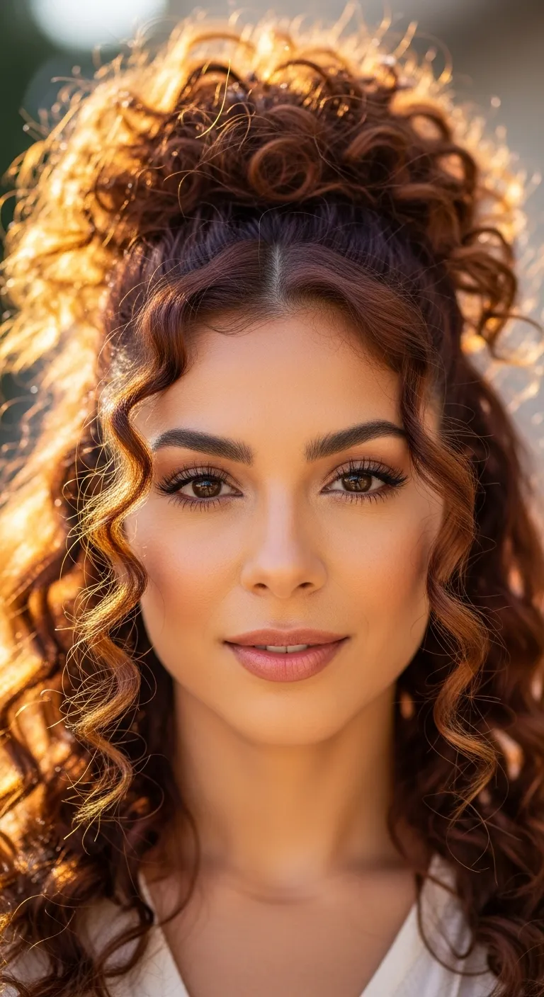 8. High Ponytail with Defined Curls