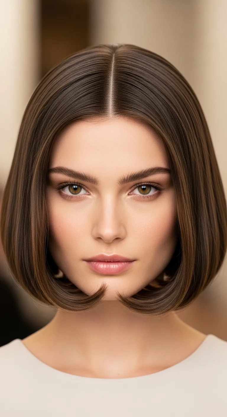 13. The Center-Parted Bob: Balanced and Symmetrical