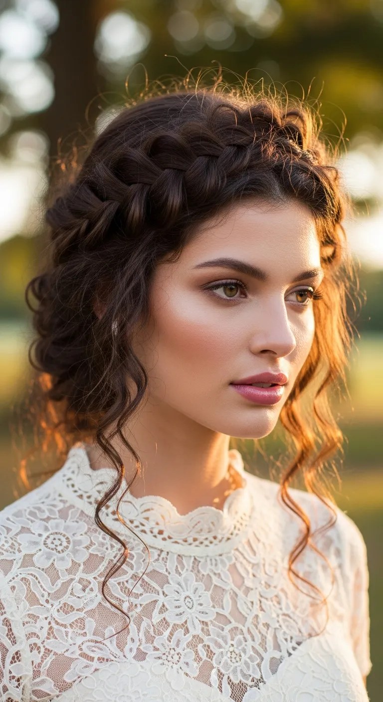 Halo Braid for Curls