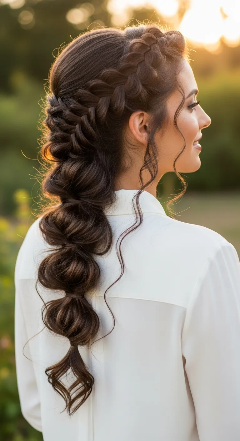 Curly Waterfall Braid