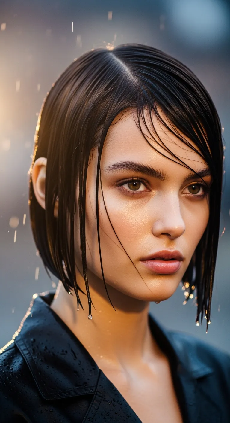 26. The Wet Look Bob: Modern and Edgy