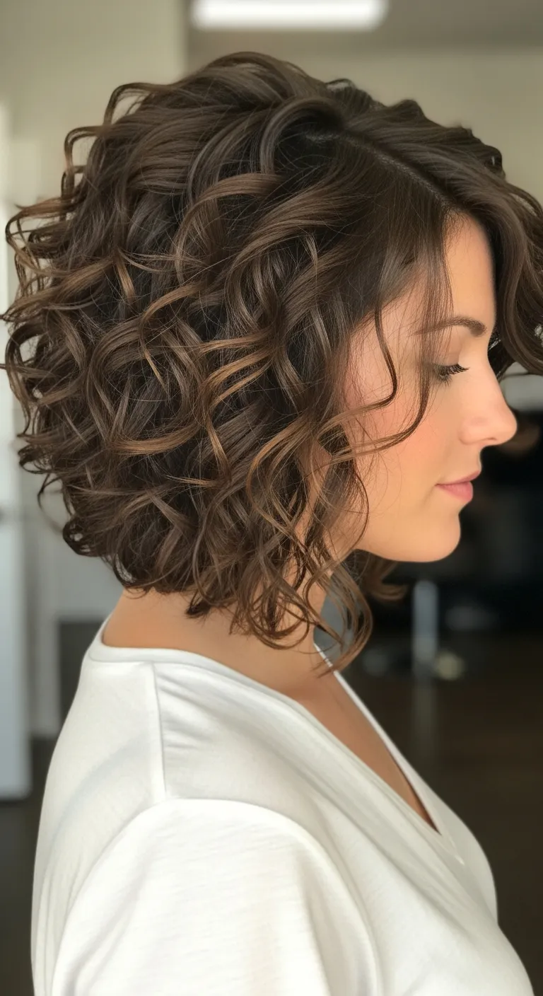 Curly Inverted Bob