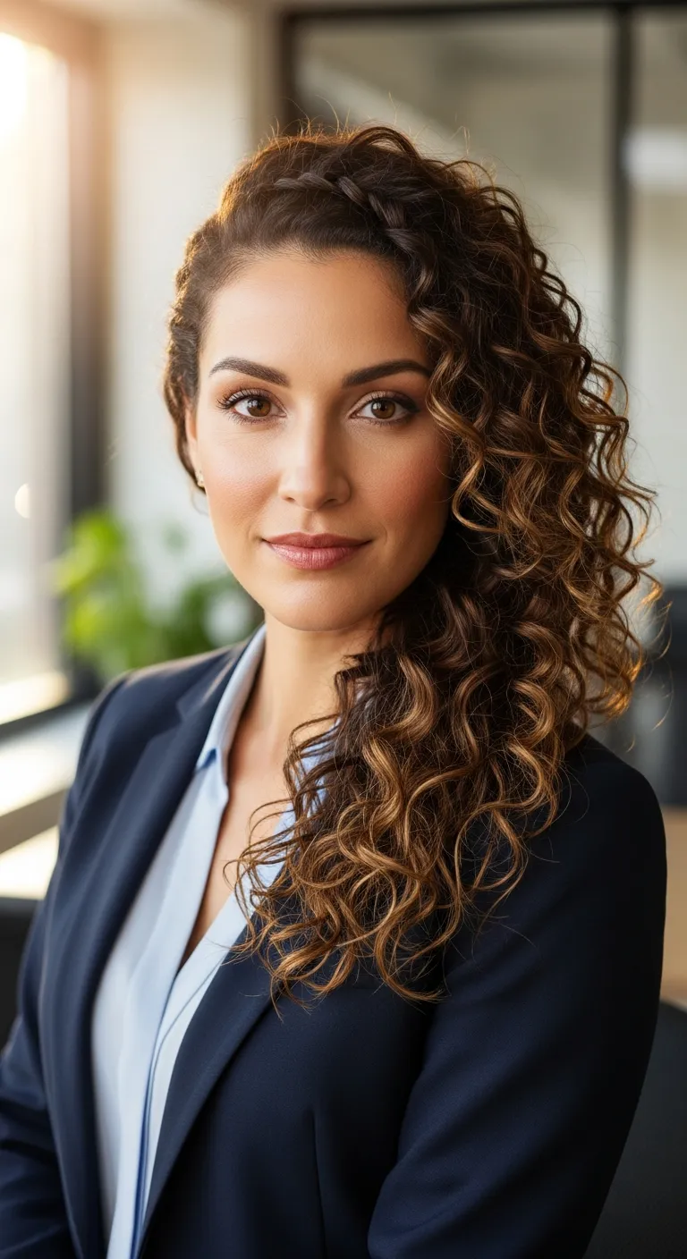 14. The Side Braid with Loose Curls: Relaxed Yet Refined