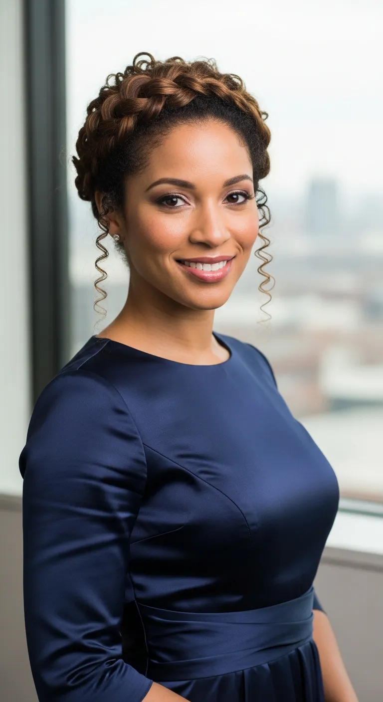 4. The Twisted Crown Braid: Regal and Refined