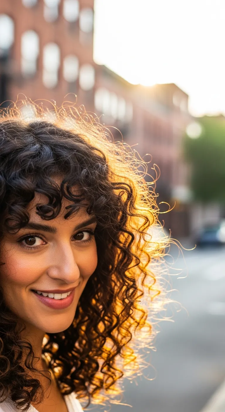 14. Faux Bangs with Curls: Instant Transformation