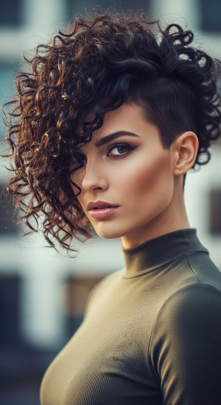 22. Asymmetrical Curls: Unbalanced Beauty