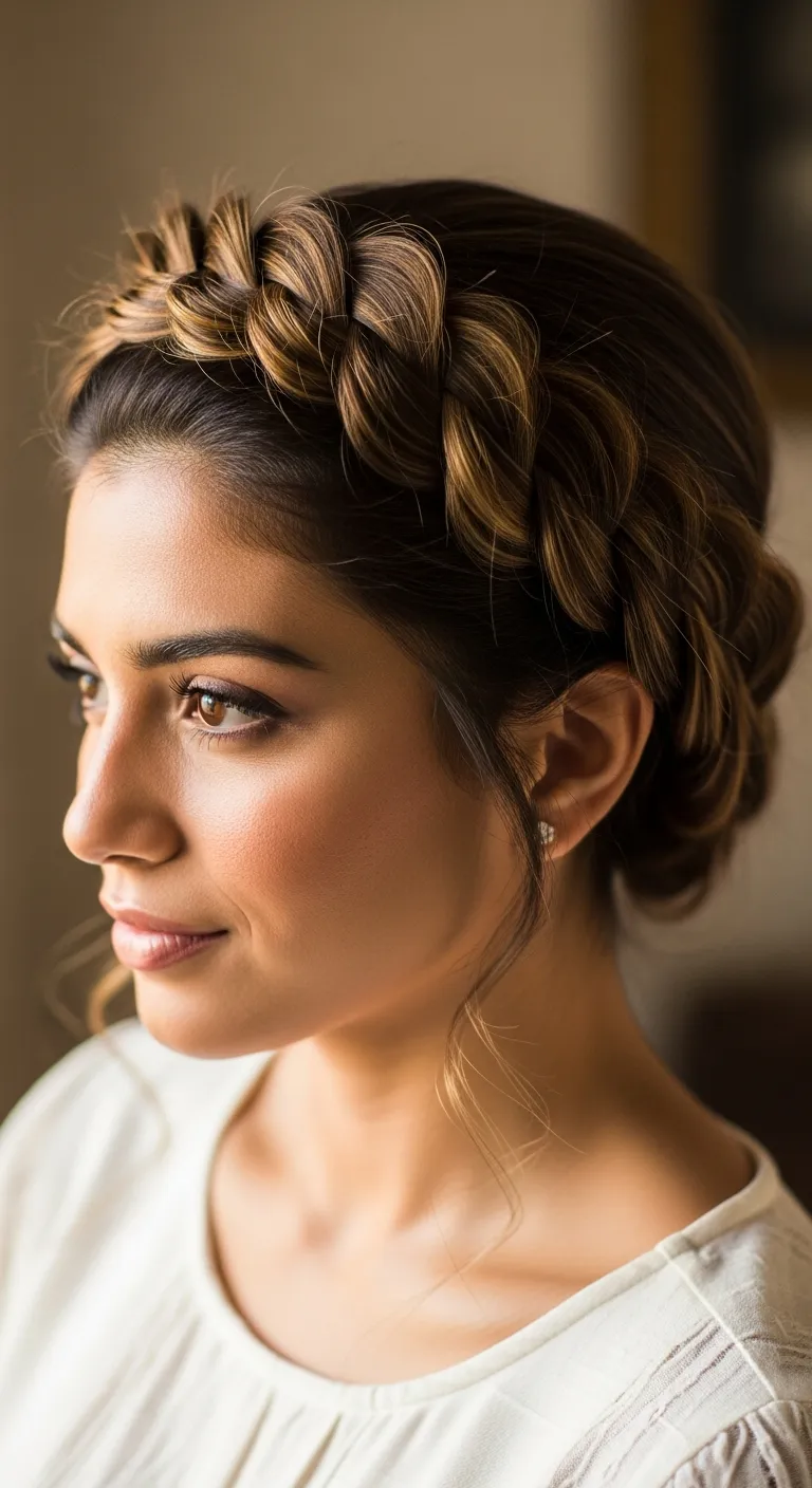 The Braided Crown: Romantic Sophistication