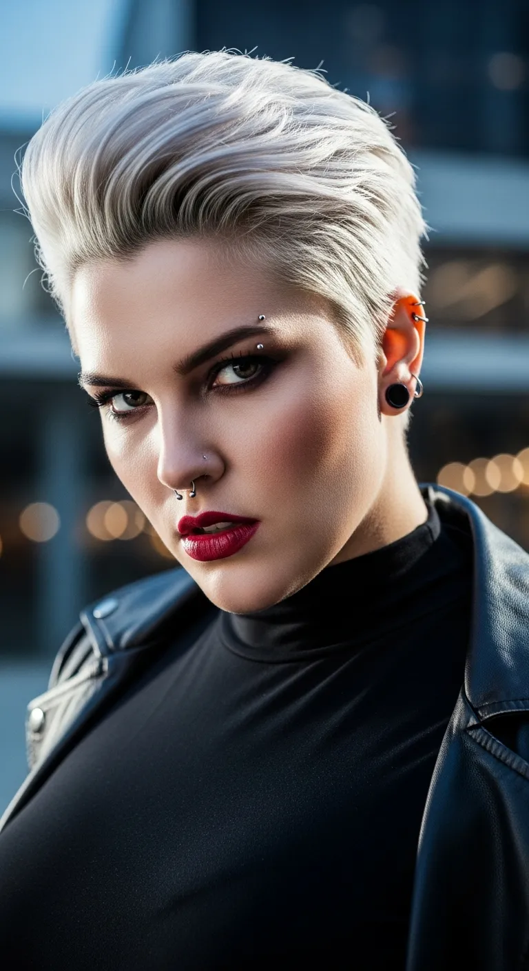 2. The Edgy Platinum Pixie Cut