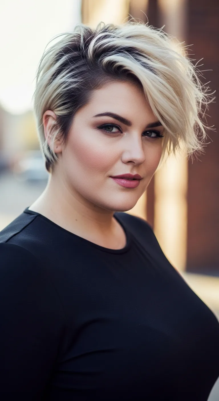 4. The Textured Blonde Crop with Dark Roots