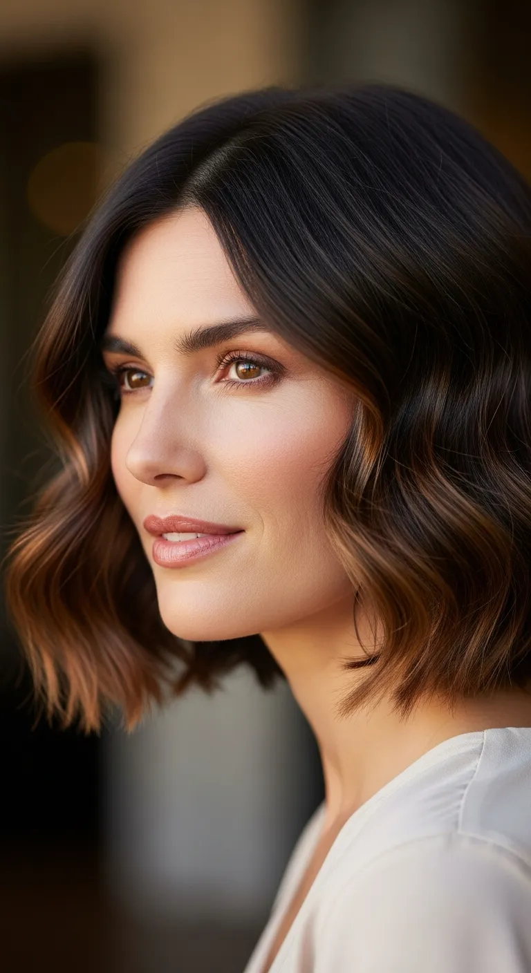 20. The Wavy Bob with Lowlights: Depth and Richness