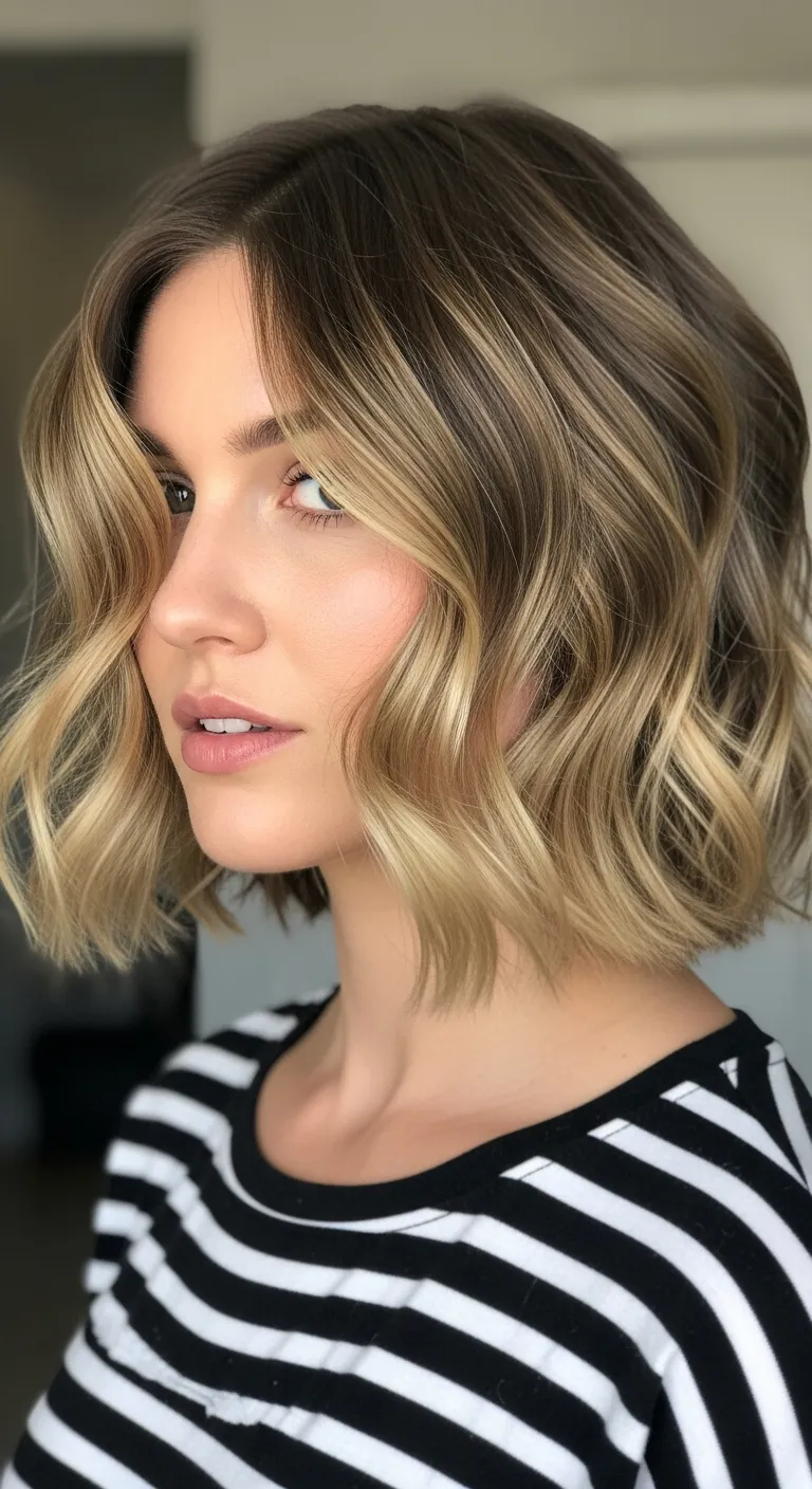 27. The Wavy Bob with Deep Waves: Dramatic Texture