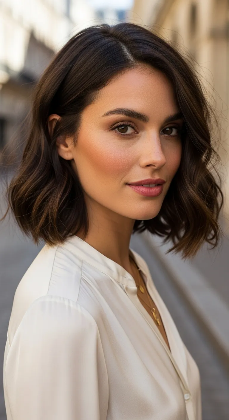 6. The Wavy French Bob: Parisian Chic