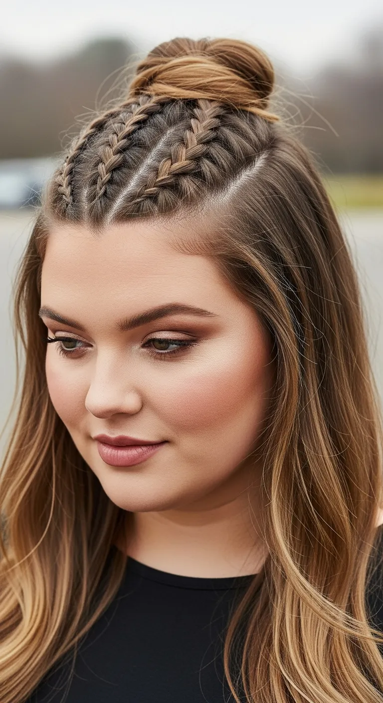 24. Half-Up Half-Down with a Braid