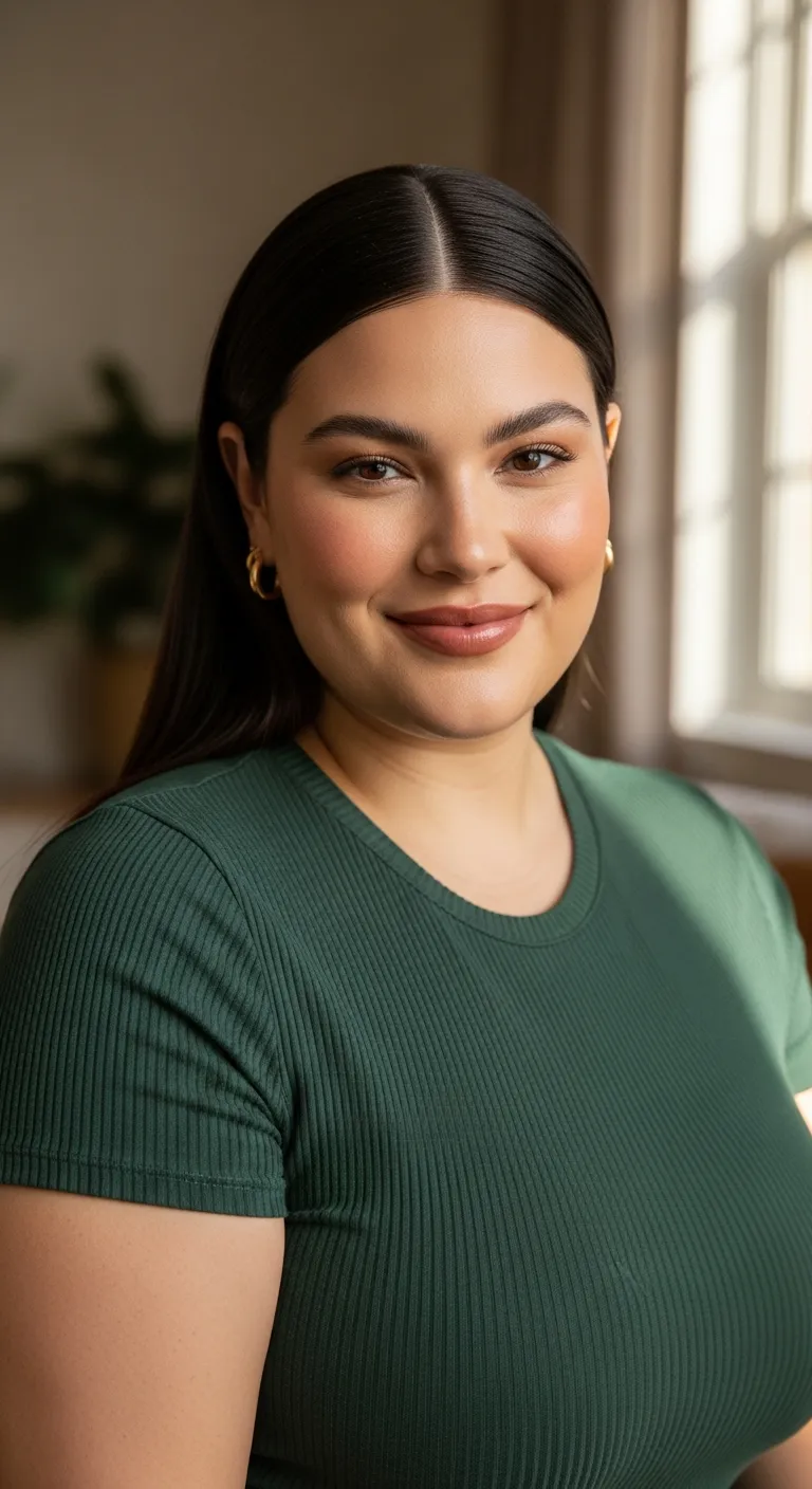 5. Sleek and Straight with a Center Part