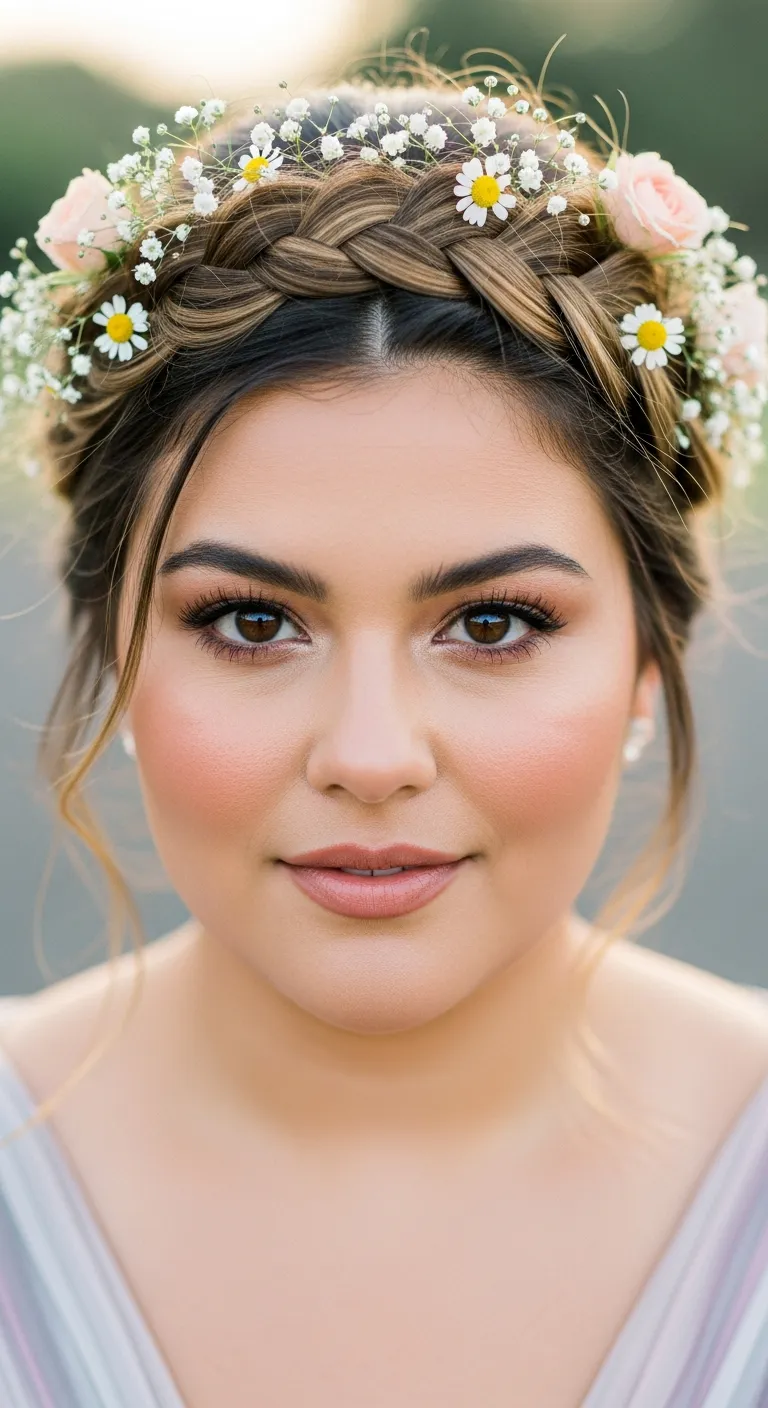 7. Braided Crown Updo