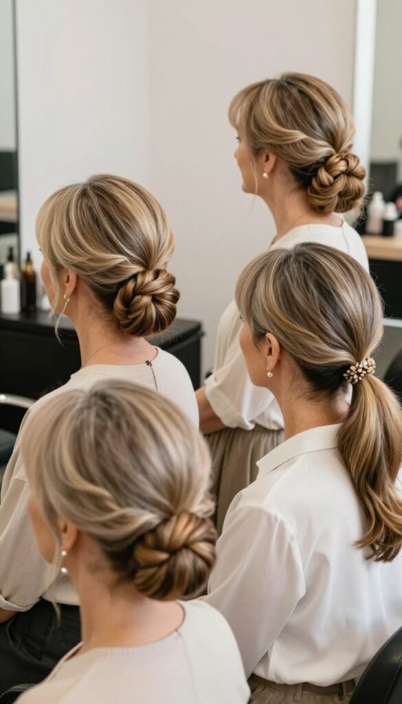 easy updos and pulled-back styles