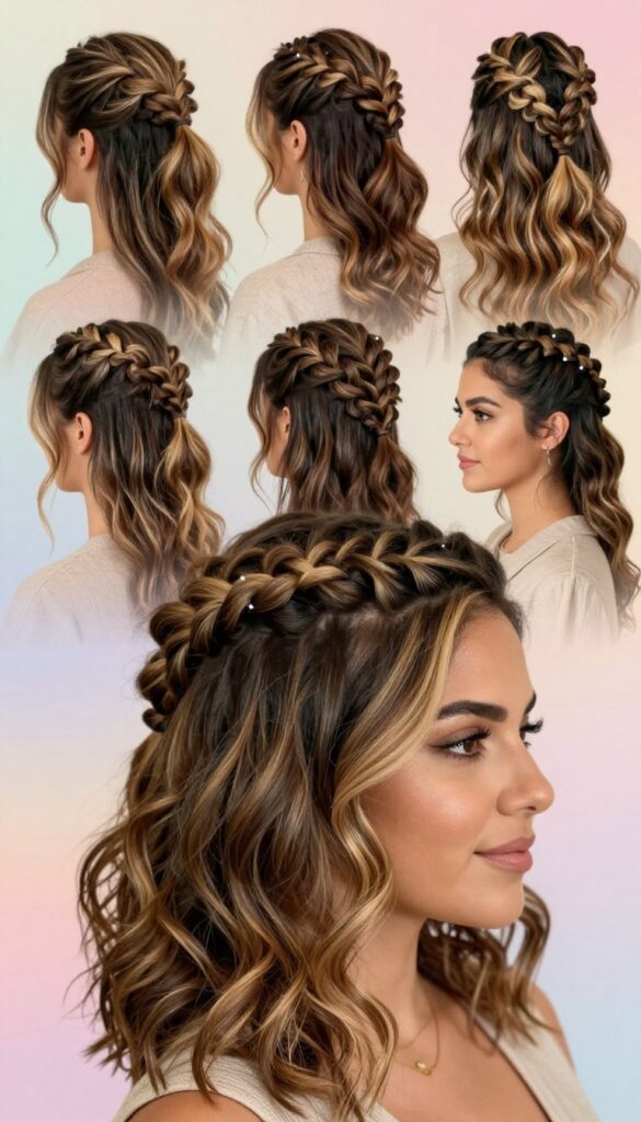 half-up hairstyles for medium long hair