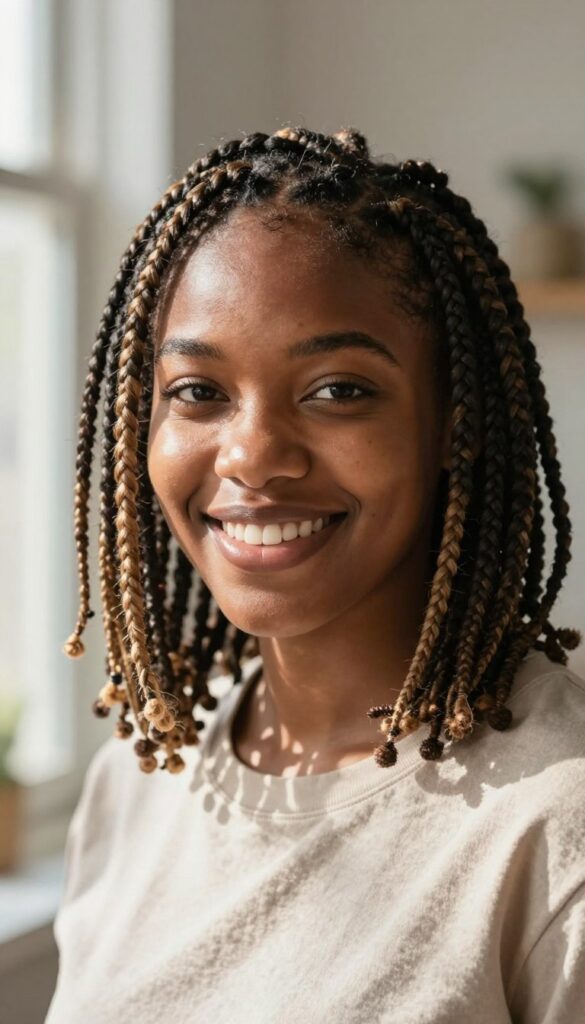 short shoulder-length braids