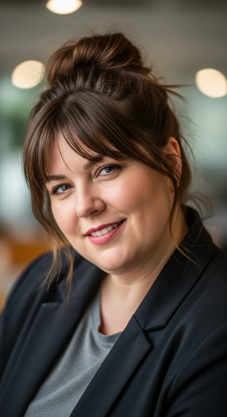 16. The Messy Bun with Face-Framing Pieces: Relaxed Professionalism