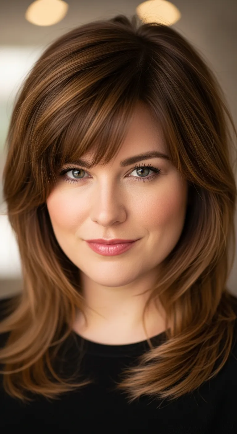 The Side-Parted Shag with Curtain Bangs