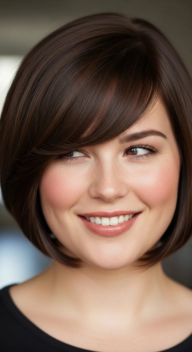 The Classic Bob with Side-Swept Bangs