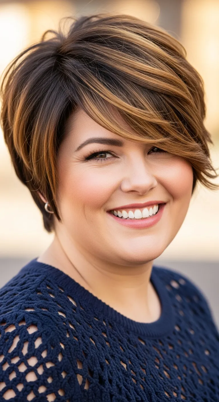 Layered Pixie with Side-Swept Fringe