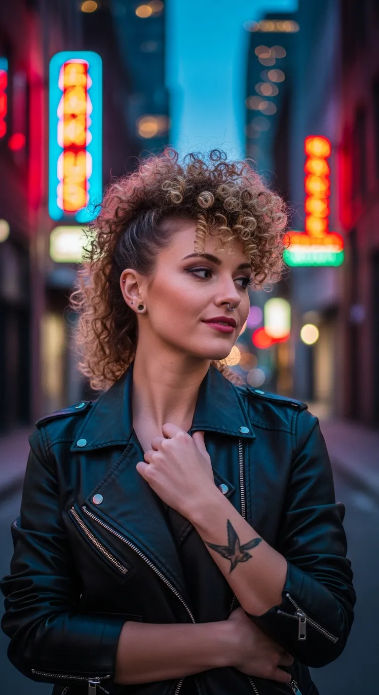 Curly Faux Hawk: Edgy and Rebellious