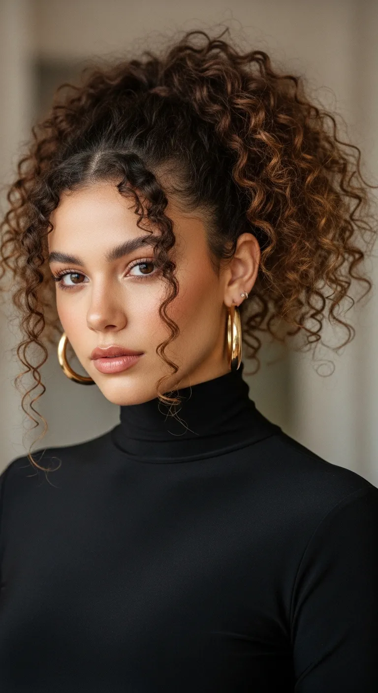 High Ponytail with Curls: Effortless Chic