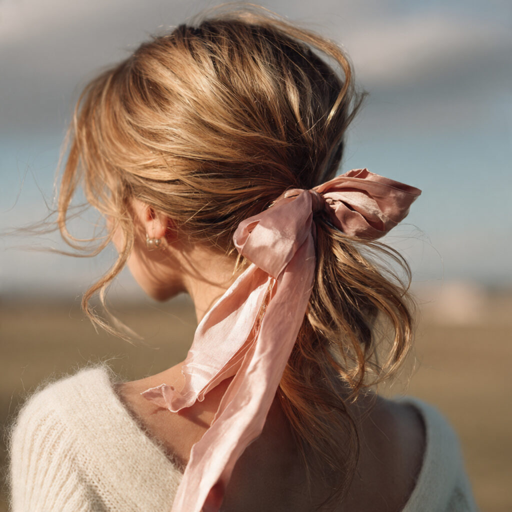 A Ribbon-Wrapped Ponytail