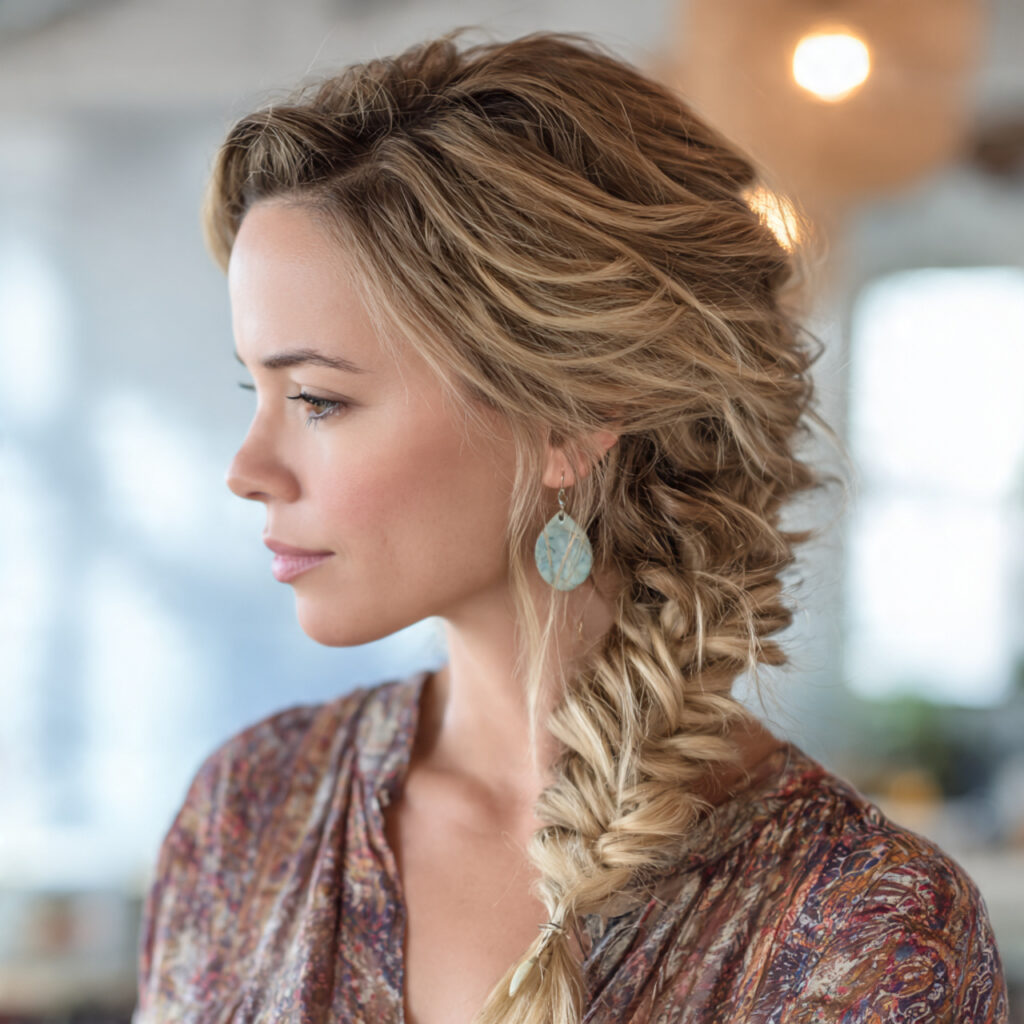 29 Medium Hair Summer Hairstyles That Look Stylish and Lightweight Try This Look Today 11 A Fishtail Braid Side Style