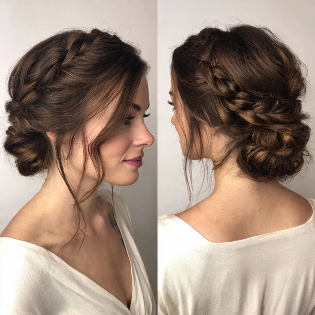 29 Medium Hair Summer Hairstyles That Look Stylish and Lightweight Try This Look Today 12 11 dutch braid into low bun medium hair with dutch