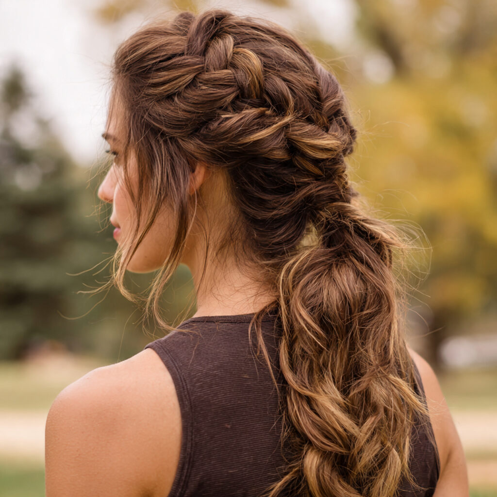 A Loose Dutch Braid Ponytail