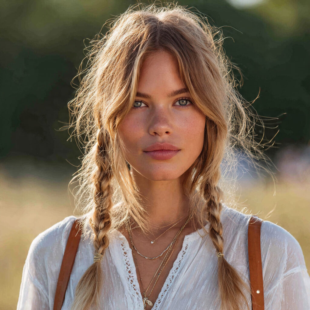 Two Mini Braids as Accessories