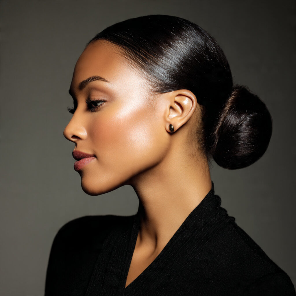 22 Gorgeous Spring Hairstyles for Black Women That Look Stylish, Fresh & Effortless Save These Now 16 A Sleek Low Bun With Laid Edges