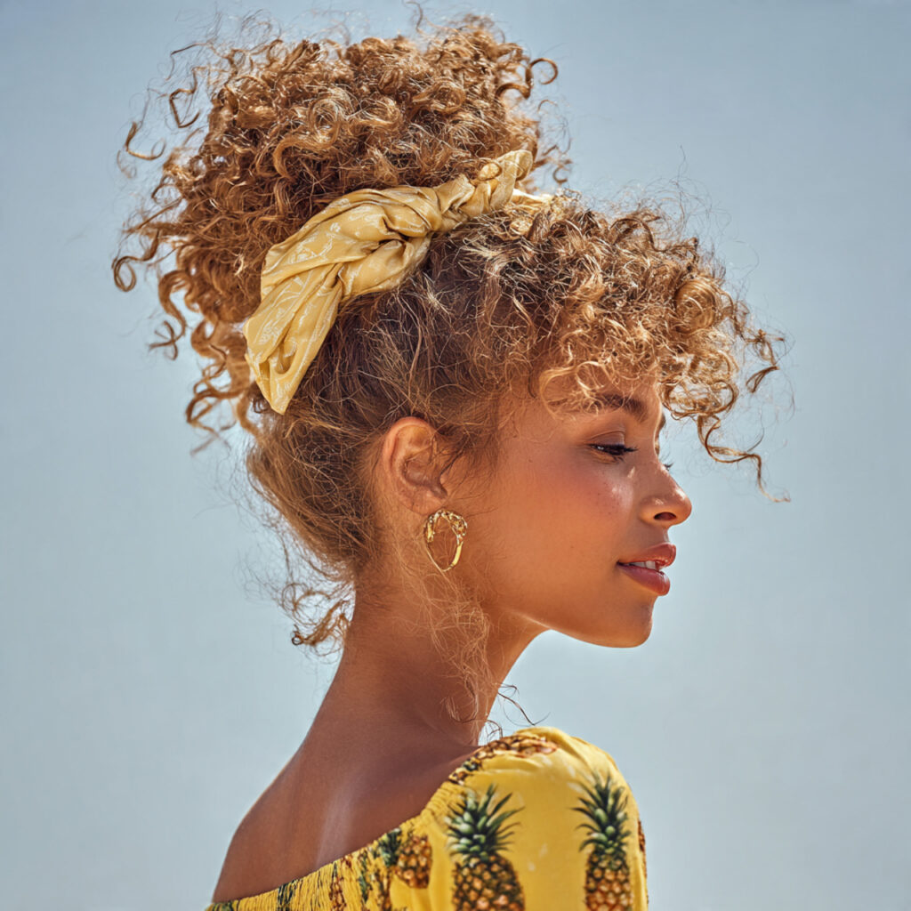 27 Cute Summer Hairstyles That Look Adorable and Effortless Try These Now 17 The Pineapple Updo for Curly Hair
