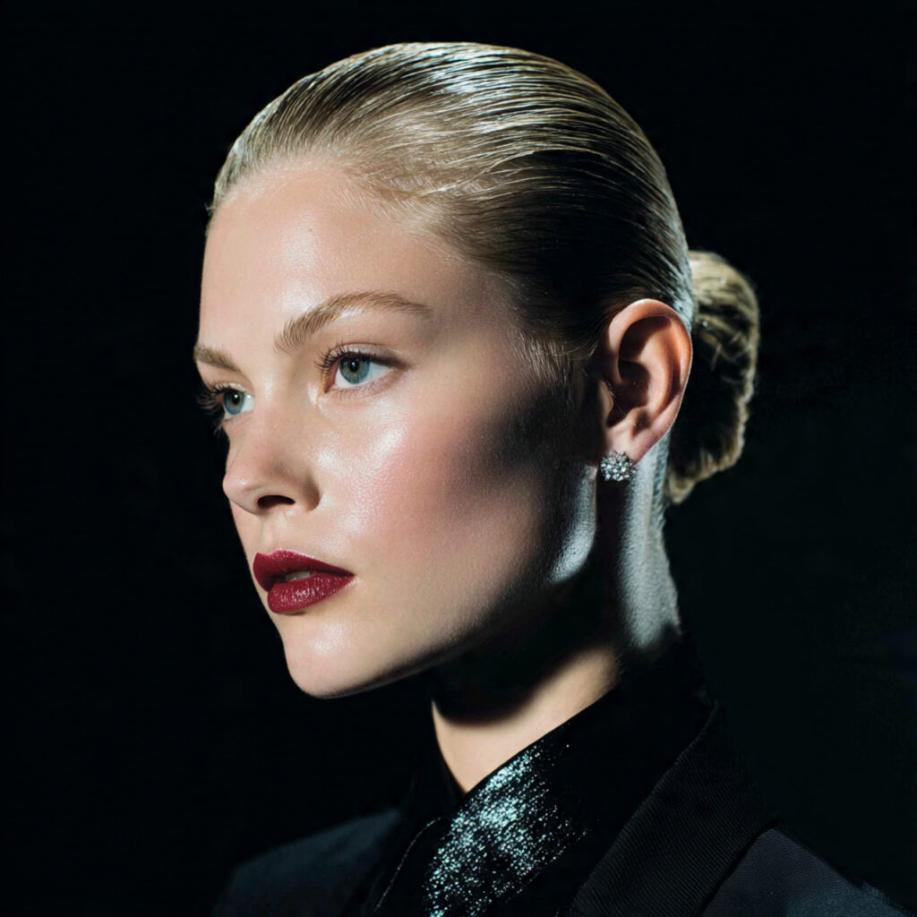 28 Hot Summer Hairstyles That Keep You Cool and Looking Gorgeous Try These Now 18 A Slicked-Back Bun With a Center Part