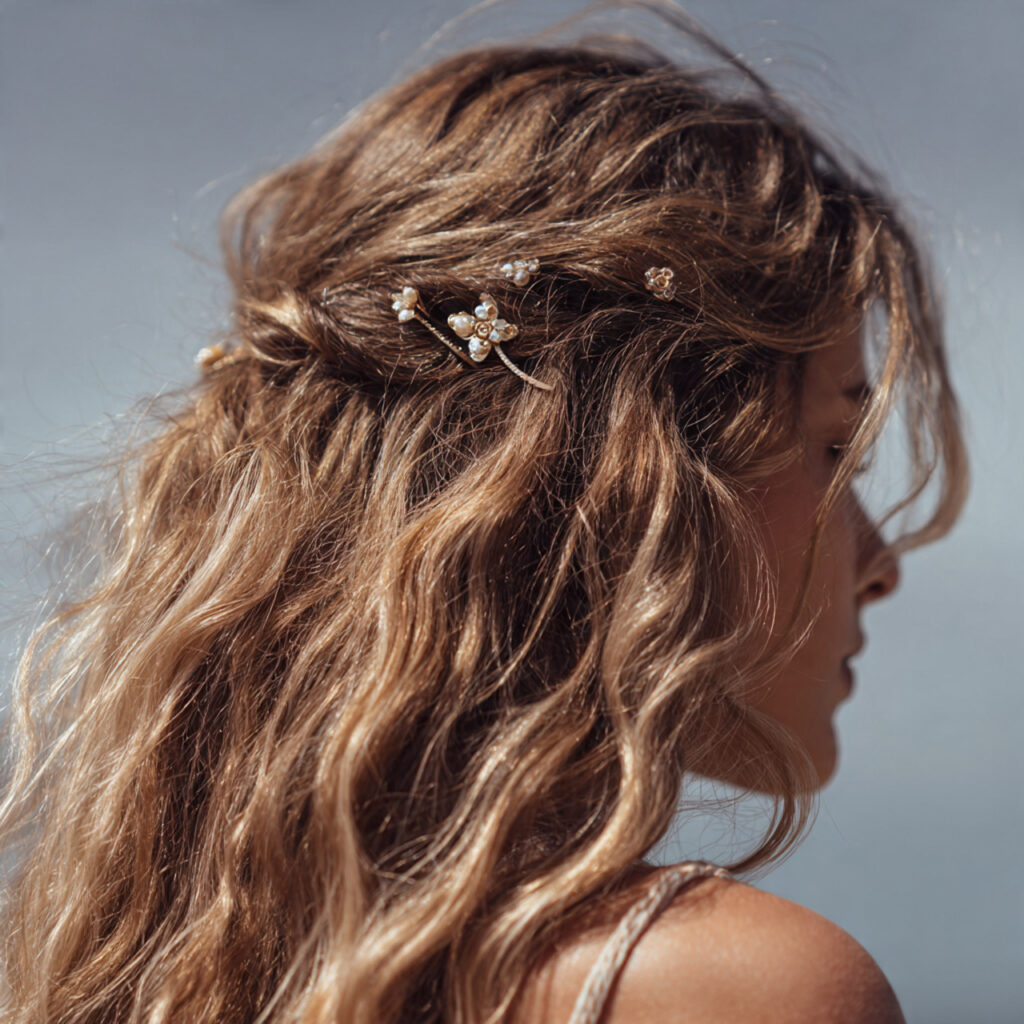 Statement Hair Clips Throughout Waves