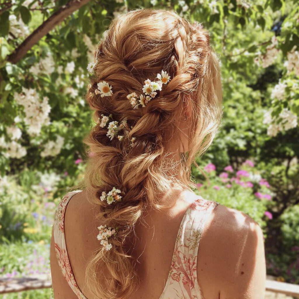 27 Cute Summer Hairstyles That Look Adorable and Effortless Try These Now 20 Braided Hair With Flowers