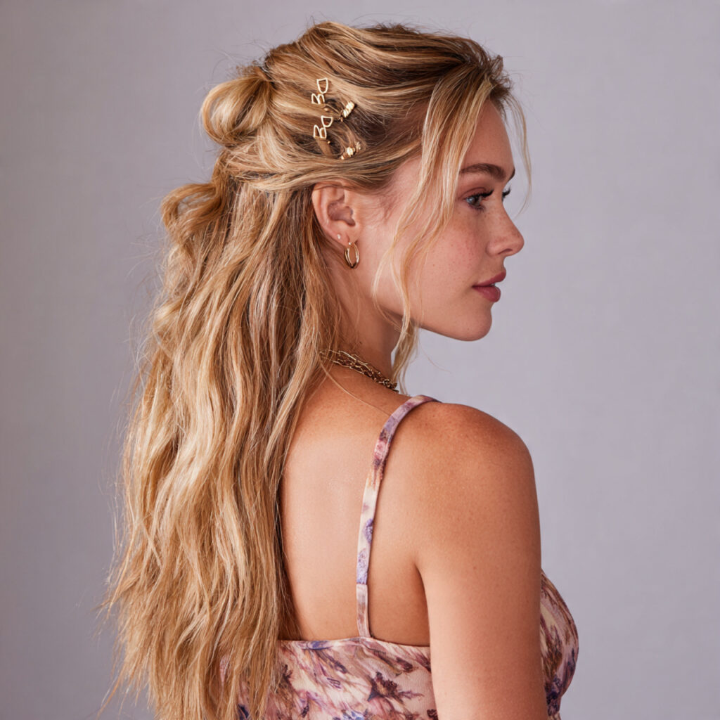 29 Medium Hair Summer Hairstyles That Look Stylish and Lightweight Try This Look Today 21 Claw Clips as Part of a Down Style